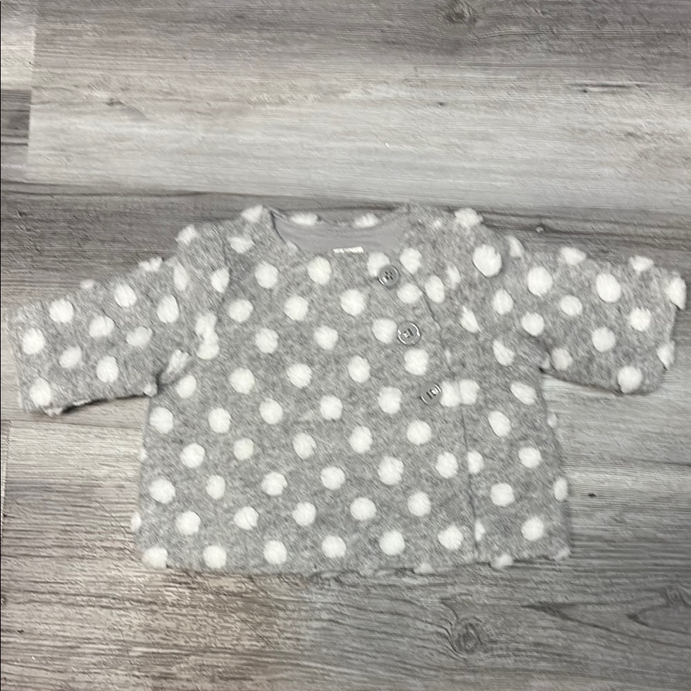 Gray Polka Dot Baby Sweater Jacket